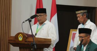 Wakil Ketua DPD LDII Kulon Progo, Subagya, saat membacakan pernyataan sikap dalam Muswil VIII