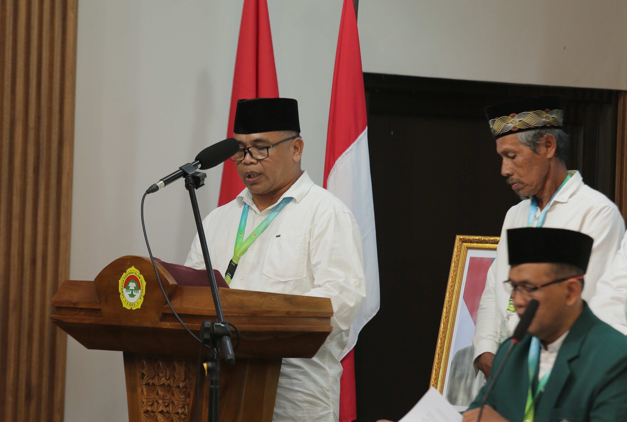 Wakil Ketua DPD LDII Kulon Progo, Subagya, saat membacakan pernyataan sikap dalam Muswil VIII