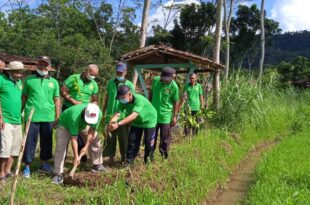 Penanaman pohon oleh DPD LDII Kulon Progo di kompleks obyek wisata Doladeso Boro
